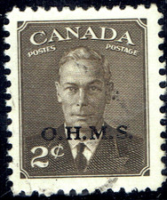 Canada Official #O13 King George VI Postes-Postage (1950) 2¢ Used VG-F66 142V33
