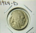 1924-D Buffalo Nickel VG. Better Date/Mint. Partial Horn. 2.95