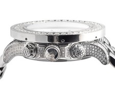 Custom Mens Breitling A13370 Super Avenger XL 53MM S.Steel with Diamonds 20 Ct 7