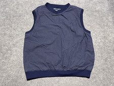 Vintage Polo Golf Ralph Lauren Grid Plaid Blue Vest Sleeveless Macau BOXY LARGE