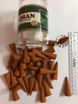 110 grams 1.6'' PREMIUM LOBAN LOBHAN DHOOP INCENSE CONES meditation puja Free Shi