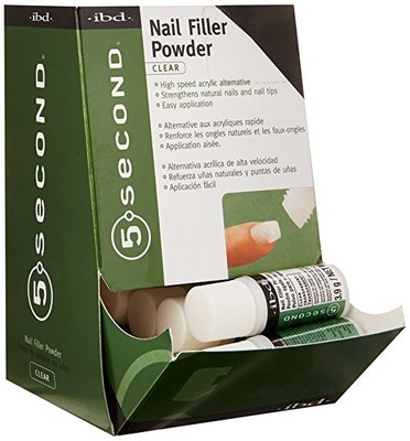 ibd 5 Second Nail Filler Powder - Clear - 12 pk/3.9 gr (56001)