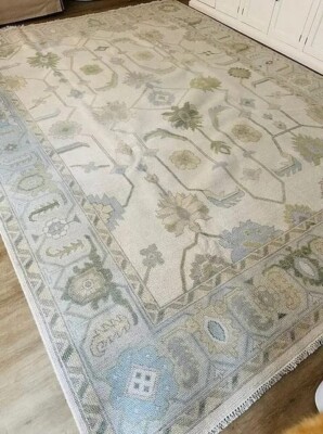 Oushak rug 8x10 Beige Colour Modern Handmade Turkish Knots Traditional Area Rug