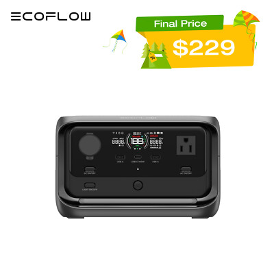 EcoFlow River 3 Plus 286Wh Portable Power Station LiFePO4 Battery 10 MS UPS