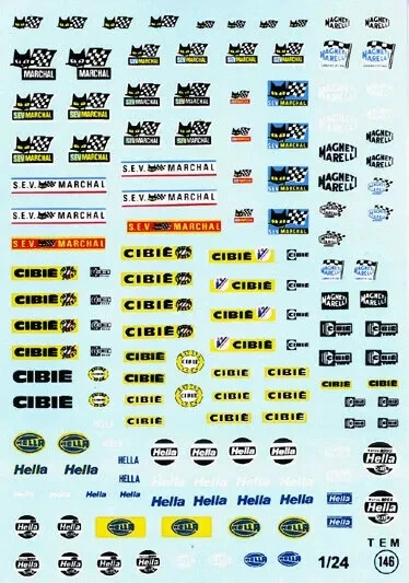 decals decalcomanie deco 1/24 SEV MARCHAL CIBIE HELLA décalcomanies - Photo 1/1