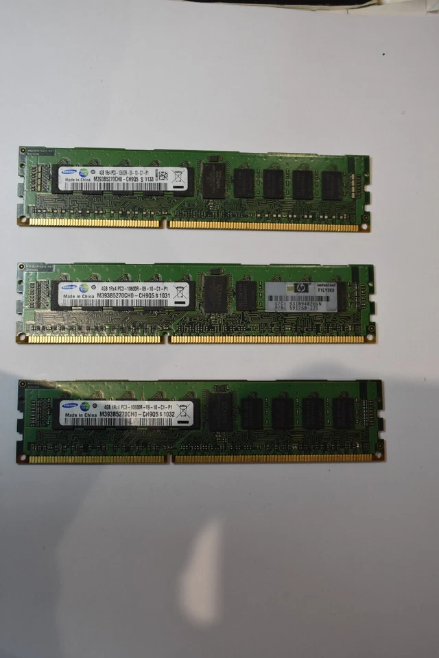 Samsung M393B5270CH0-CH9Q5 4GB 1rx4 PC3-10600R DDR3 240P CL9ECC DIMM Servidor RAM Foto 2 de 3