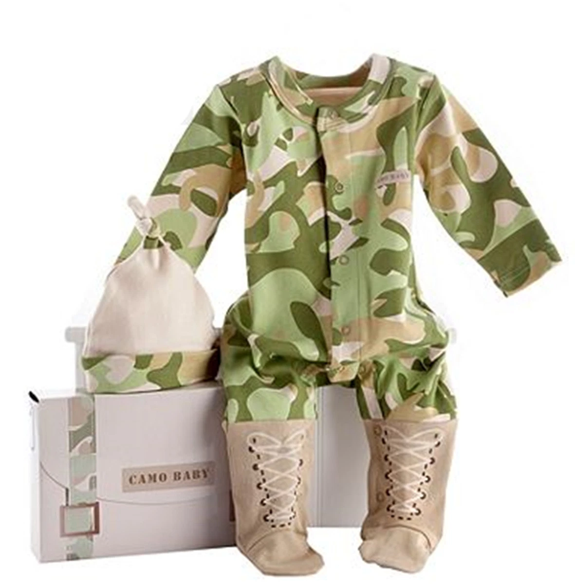 Boy Baby Army Military Pilot Party Cotton Camouflage Camo Romper