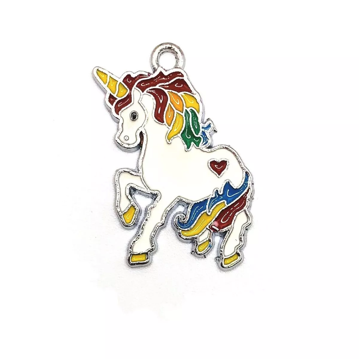 40Pcs 20 Styles Alloy Enamel Unicorn Pendants Rainbow Claud Charms