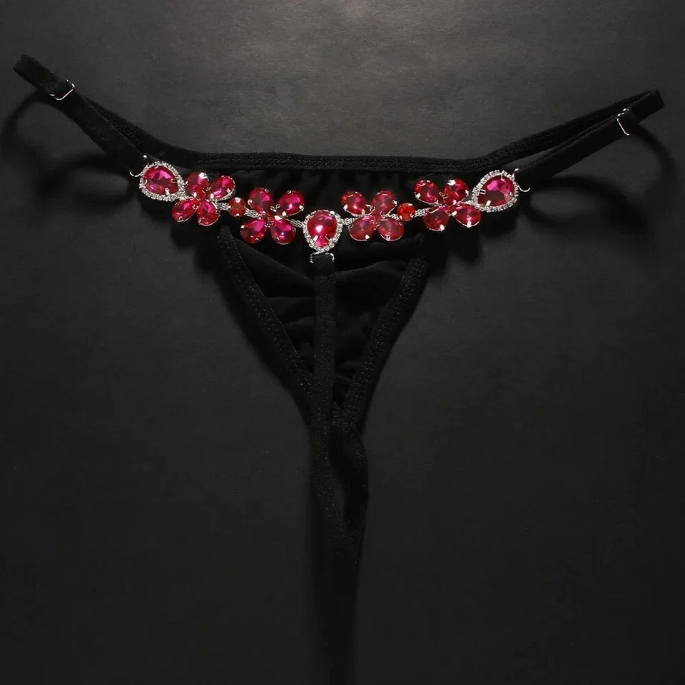 Mini micro slip perizoma c string tanga Thong intimo gioiello lingerie strass. - Bild 2 von 2