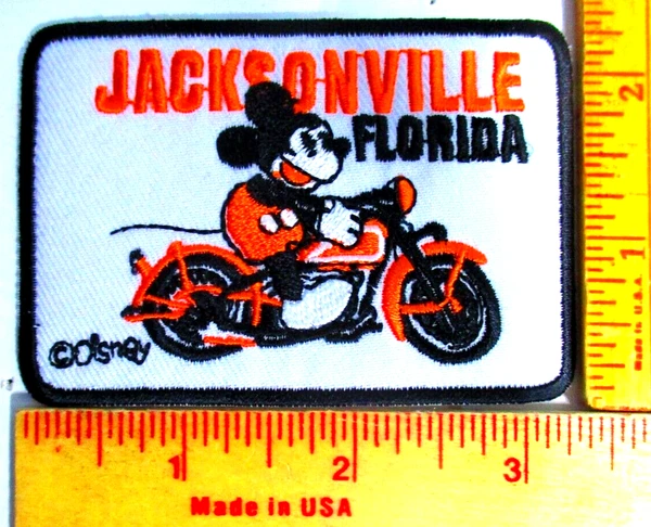 Mickey Mouse motorcycle patch vintage biker collectible old cartoon memorabilia