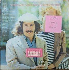 Simon & Garfunkel Greatest Hits Vinyl Record LP VG/VG CBS69003 1972