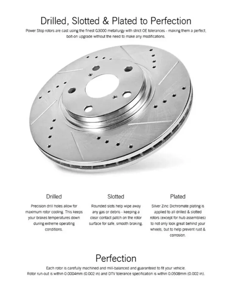 Kit de pastillas de rotores de freno ranurados PowerStop Z26 Street Warrior 1963-82 Chevy Corvette Foto 3 de 4