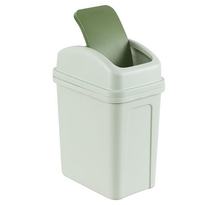 1.8 Gallon Green Plastic Garbage Can Swing Lid Waste Bin Bedroom Kitchen