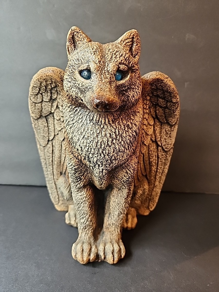 Windstone Editions Winged Spirit Wolf Candle Lamp Statue Pena