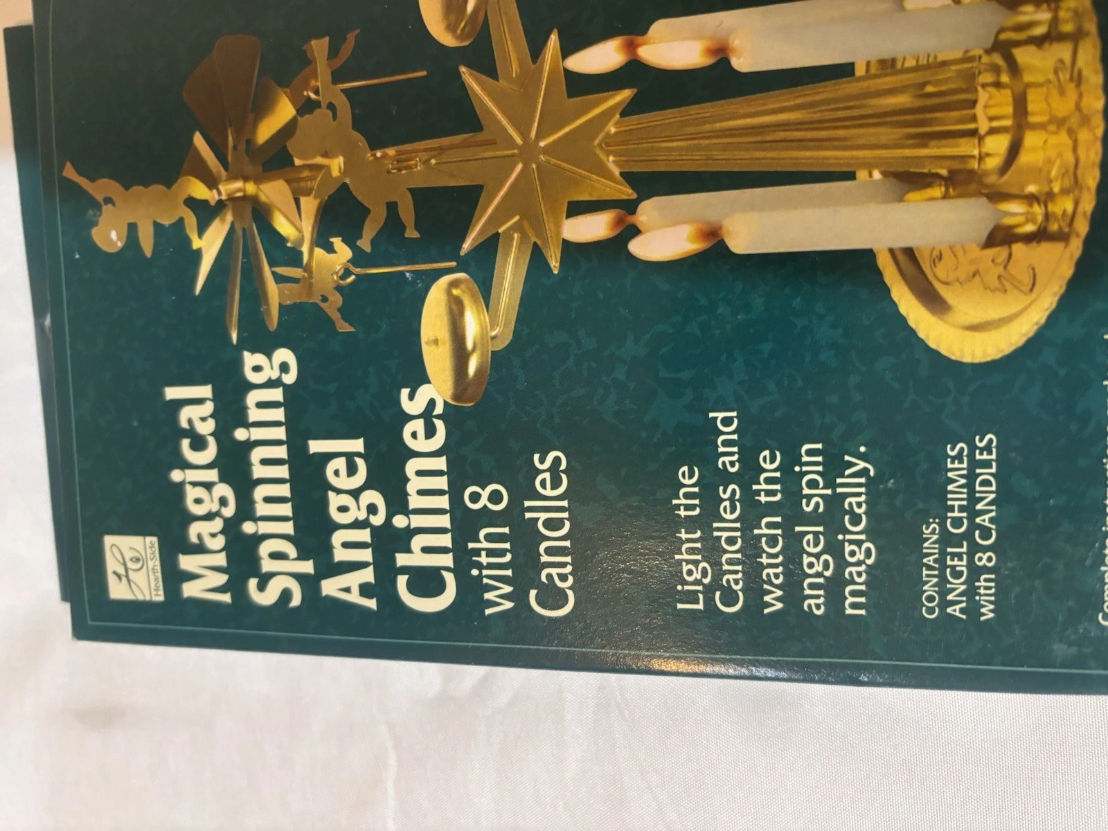 Vintage Hearth-Side Magical Spinning Angel Chimes Christmas Carousel w 8 Candles - product detail image 5