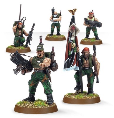 Warhammer 40K Astra Militarum Catachan Command Squad Pro Painted Commission