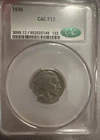 1936 Buffalo Nickel CAC F12 Graded 5C