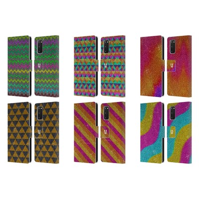 HEAD CASE DESIGNS GLITTERING PATTERNS LEATHER BOOK CASE FOR SAMSUNG PHONES 1