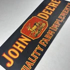 Vintage John Deere Quality Farm Implements Porcelain Metal Sign 26” X10” Inches