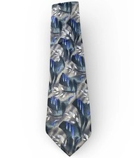 J Garcia Mens Silk Necktie Abstract Art Print Wide Tie 60" Vintage 1996