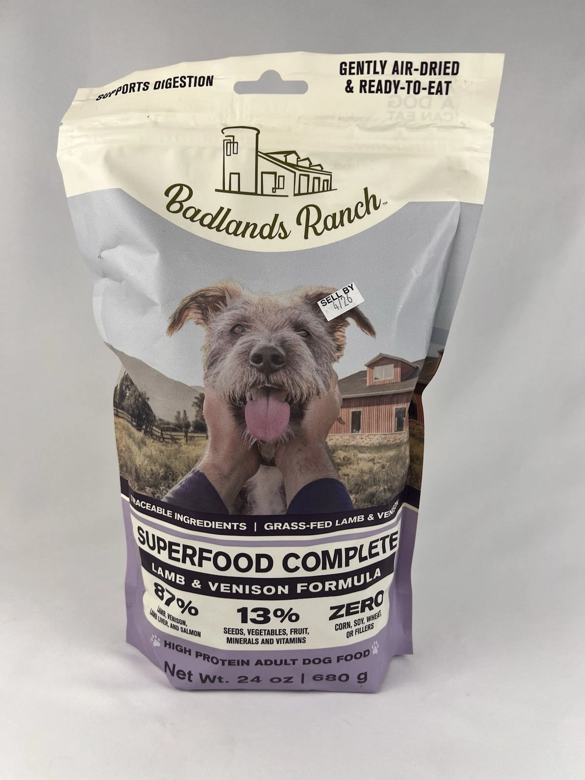 Badlands Ranch Lamb & Venison High Protein Dog Food 24 Oz EXP 4/10/2026