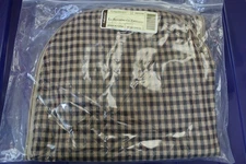 Longaberger Khaki Check Large Boardwalk Basket Zippered Liner #28072164 - NEW