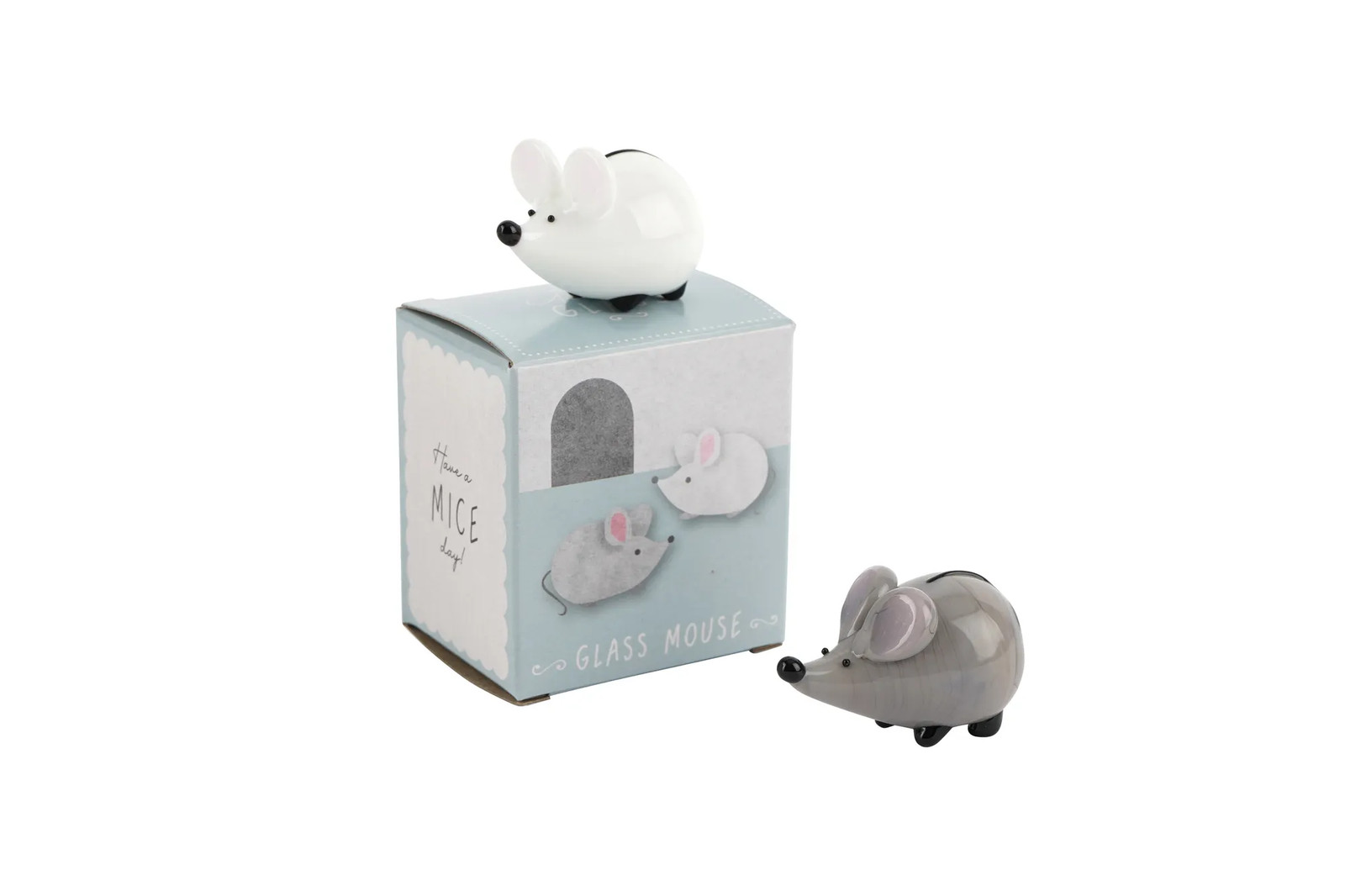 Glass Mice Figurines Set • Collectible Home Decor