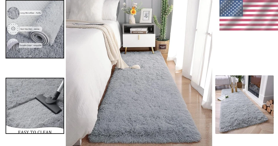 Soft Fluffy Runner Rug for Bedroom Living Room Nursery Kids Girls Home Decor - Image 2 of 4