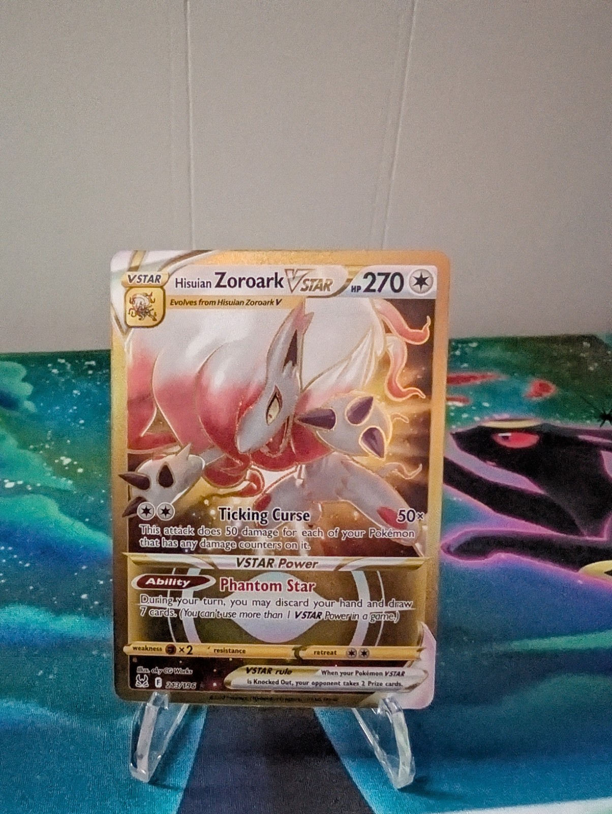 Hisuian Zoroark VSTAR 213/196 -- Pokemon TCG Lost Origin -- NM Gold Secret Rare