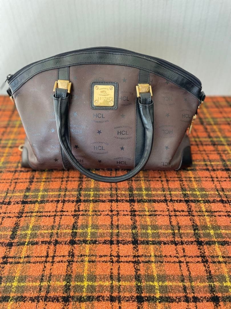 HCL Handbag Tote Bag Purse Leather in Brown USED Good Condition 
