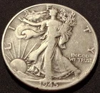 1945 USA Half Dollar 50 Cents- .900 SILVER - Walking Liberty