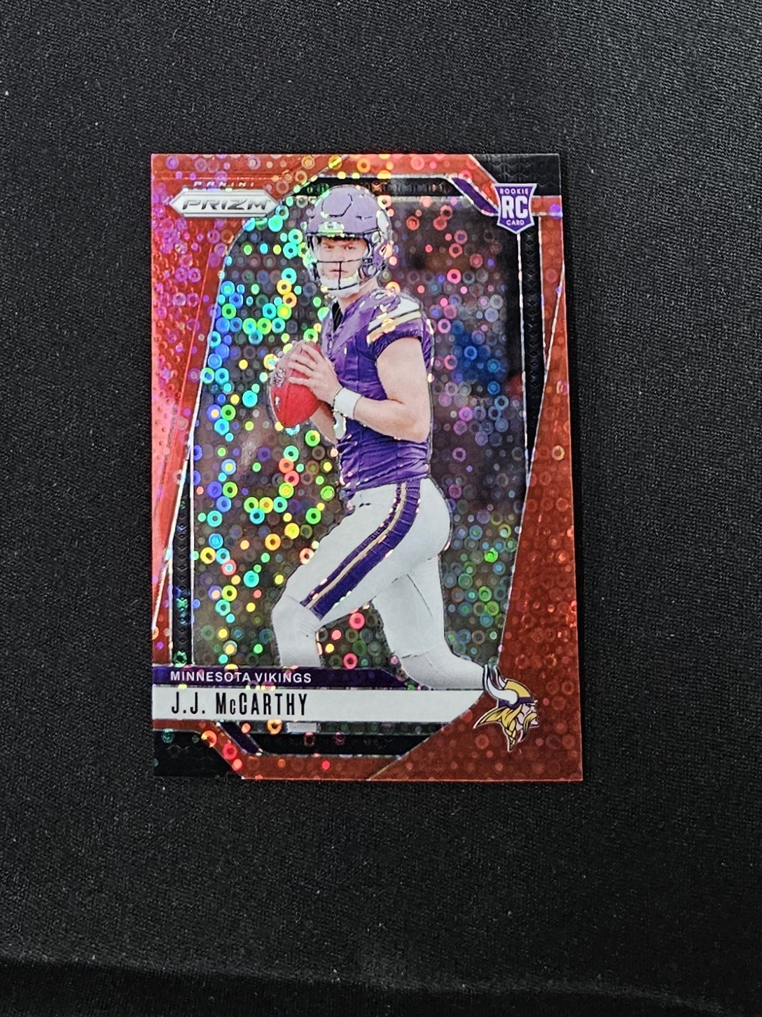 JJ McCarthy /75 No Huddle Red Prizm Rookie 2024 Panini #400 MN Vikings RC