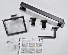 5-Piece Matte Black Bathroom Hardware Accessories Wall Mounted Stainless Steel