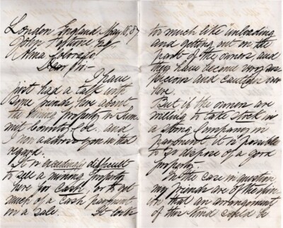JOHN FORTUNE ALMA COLORADO 1887 SUMMIT COUNTY MINING KELLY LETTER LONDON ENGLAND