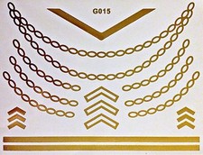 Flash Temporary Adhesive Tattoo Gold 13 Pieces Bracelet Neck Foot Chain Body G15