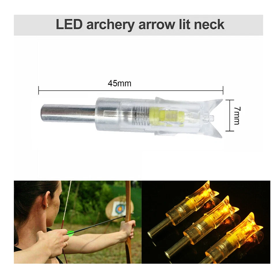 12Pcs LED Lighted Nocks 7.62mm Inside Diameter For Compound Bow Arrow Nocks - Image 4 of 4