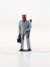 Barclay Manoil Train Conductor Carrying Tools Lead Figure 1950s Vintage Lead Toy