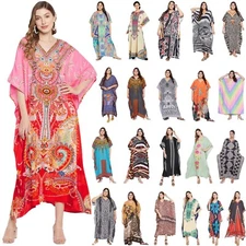 Women Kaftan Plus Size Long Maxi Dress Beach Cover Up Evening Gown Kimono Caftan