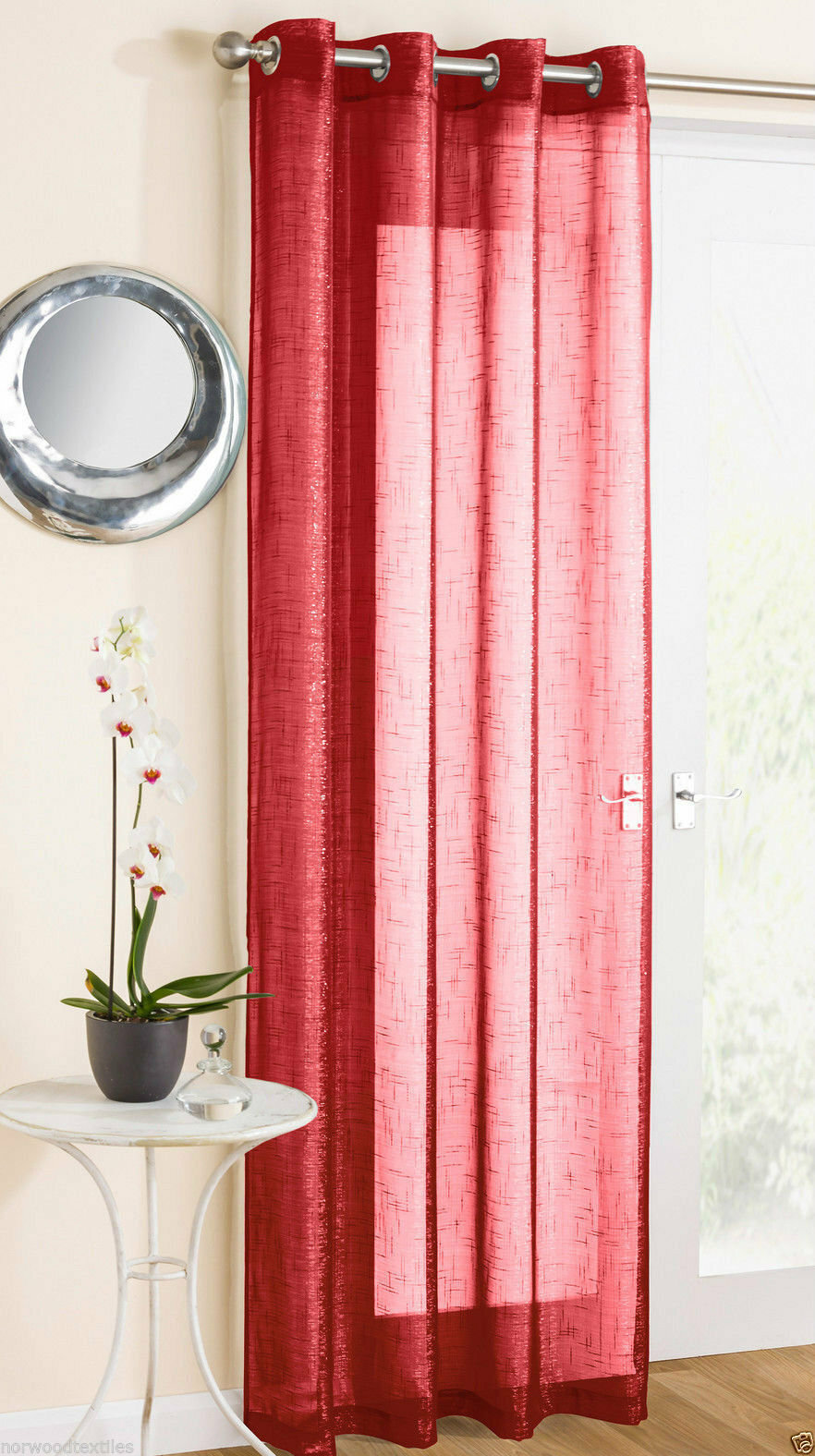 REDUCED Glitter Sparkle Voile Curtain Metallic Eyelet Ring Top Panel