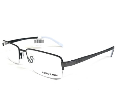 Alberto Romani Brille Rahmen Ar 706 GM Gunmetal Grau Rechteckig 56-18-140