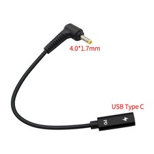 65W PD USB Type C Female to DC 4.0mm x 1.7mm Male Angle Charging Adapter Cable