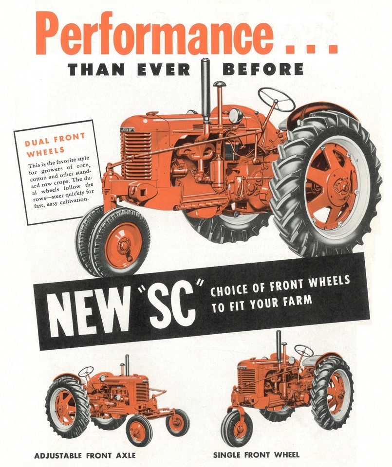 J.I. CASE Model SC 2 3 Plow Tractor Sales Brochure Case Eagle Hitch PTO ...