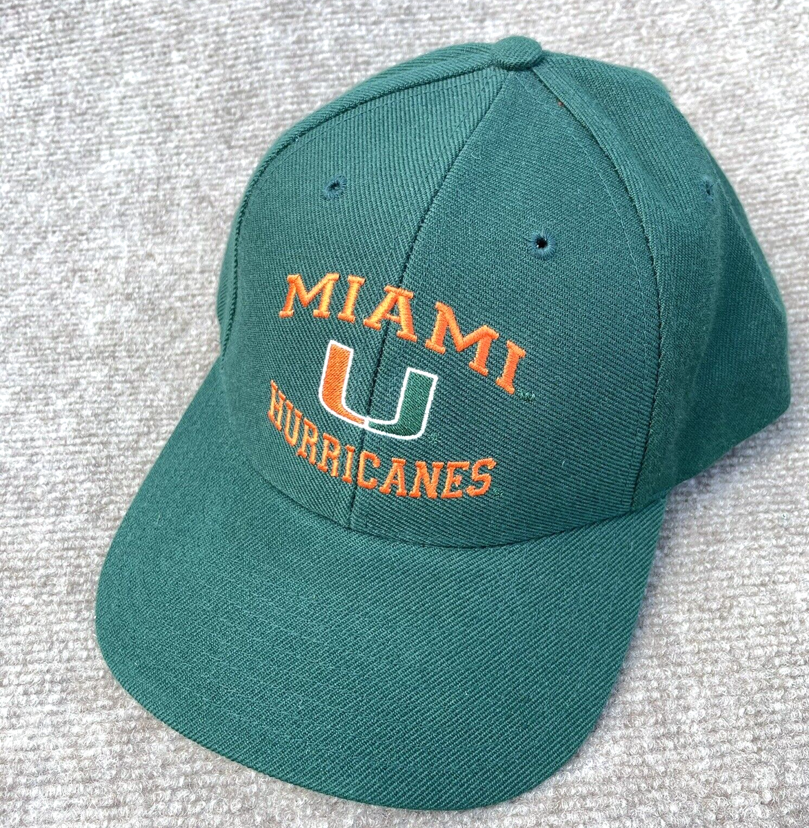 Vintage Y2K Miami Hurricanes Hat Baseball Spell Out SnapBack Wool