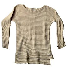 Odd Molly Knit Tunic Top Layering Piece Long Sleeve Cashmere Blend Beige Size 1