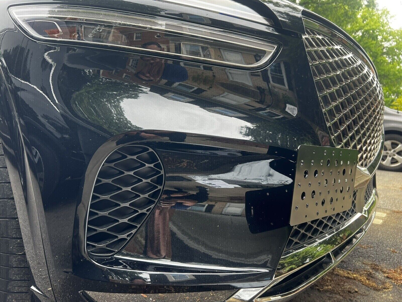 Front Bumper Tow Hook License Plate Tag Mount Bracket For Genesis GV70