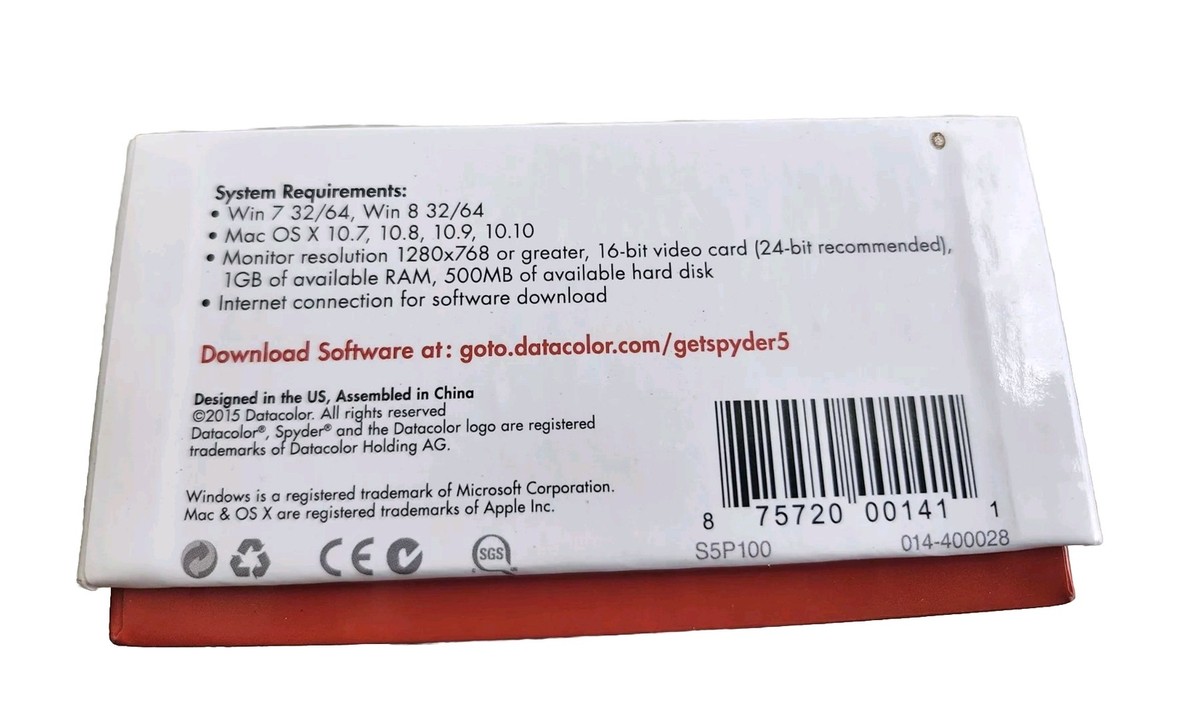 Datacolor Spyder 5 PRO Advanced Monitor Calibration S5P100 Windows