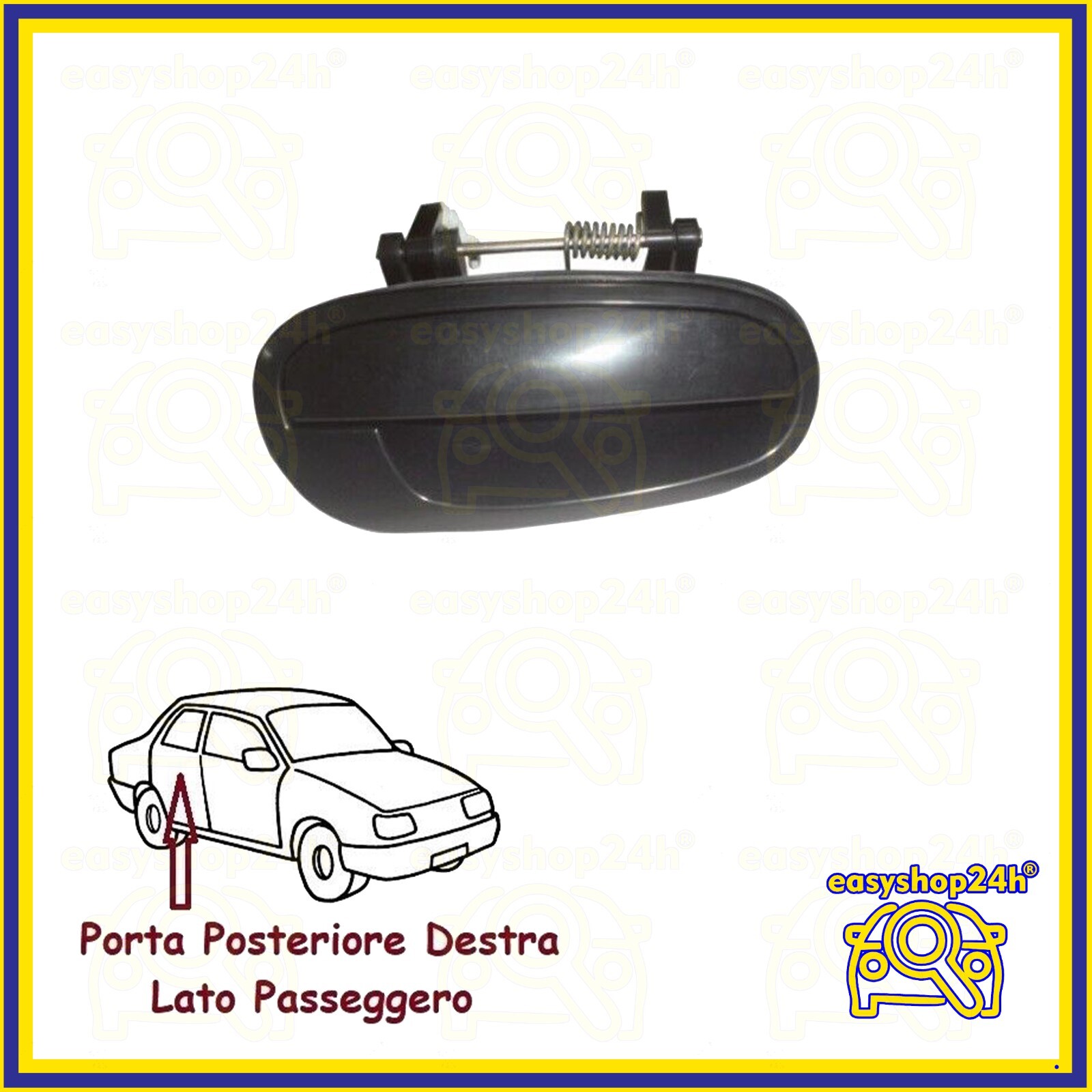 Maniglia Esterna Posteriore Destra per Chevrolet Matiz da 2005 Apri Porta Nera - Miniatura 3