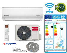 Split Klimaanlage nippon 12000BTU 3,5kW R32 WiFi Klimagerät mit 5m …
