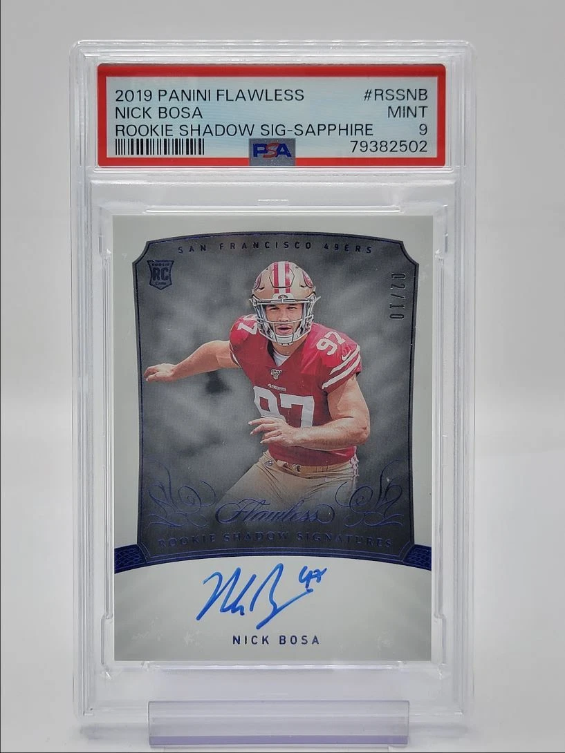 Nick Bosa Panini Flawless Rookie Shadow Signatures #RSSNB Sapphire