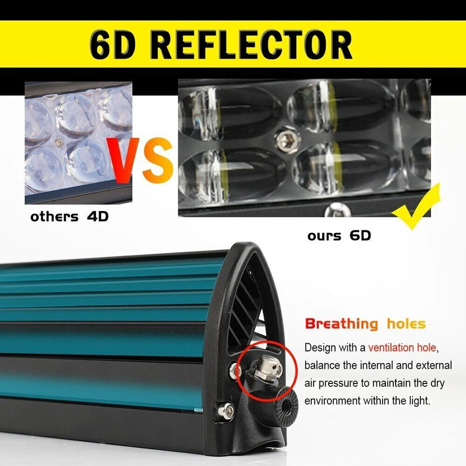 Combo de barra de luz de trabajo LED parachoques doble fila 22" ajuste Club Car EZGO Yamaha carro de golf Foto 4 de 4